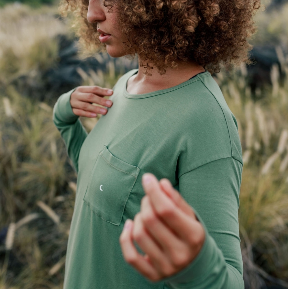Purusha People Green Goddess long sleeve